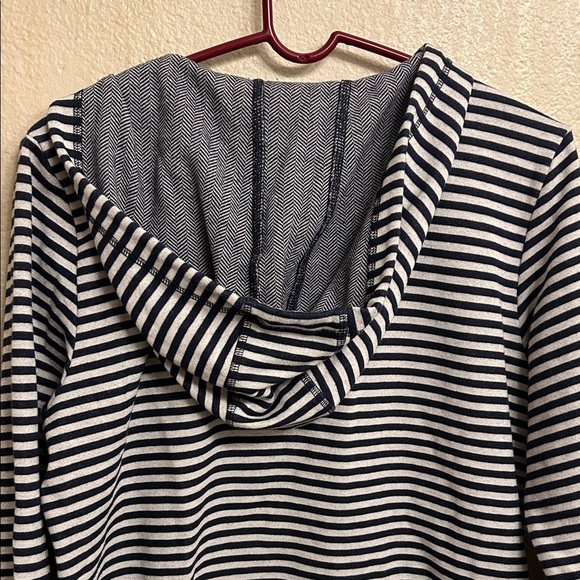 Christopher & Banks Women Pullover Striped Navy White Hoodie Size Large - Picture 5 of 5